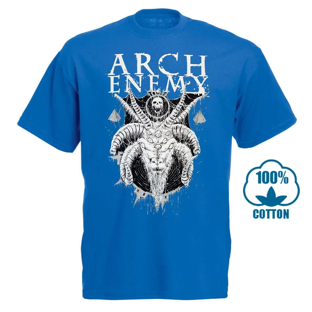 Синий Arch Enemy рогатая Коза рубашка s m l Xl Xxl Officl Death Metal футболка Группа Футболка - Цвет: Синий