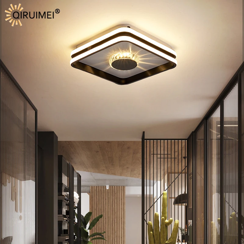 Черный белый цвет с украшением в виде кристаллов новые современные светодиодные