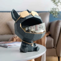resin big mouth dog decorative figurines storage box home decoration sculpture modern art accessorie for living room