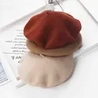 Женская зимняя шапка для девочек, плотные береты из 100% шерсти, теплые уличные шапки художника