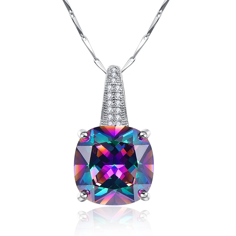 Женское ожерелье из серебра 925 пробы с радужным топазом|jewelry cases for necklaces|necklace