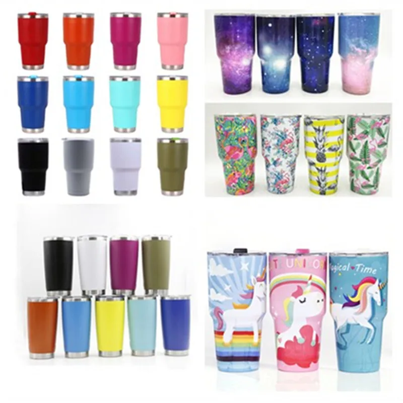 30 унций Единорог стакан Термос из нержавеющей стали вакуумная колба кофейная