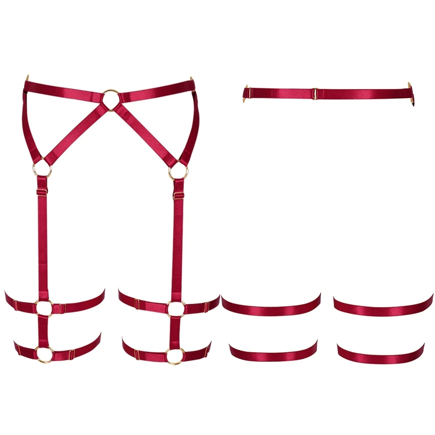 Punk Harness Garter Belt Gothic Elastic Bondage Suspenders Womans Sexy Lingerie Stocking BDSM Thigh Body Jewelry | Женская одежда