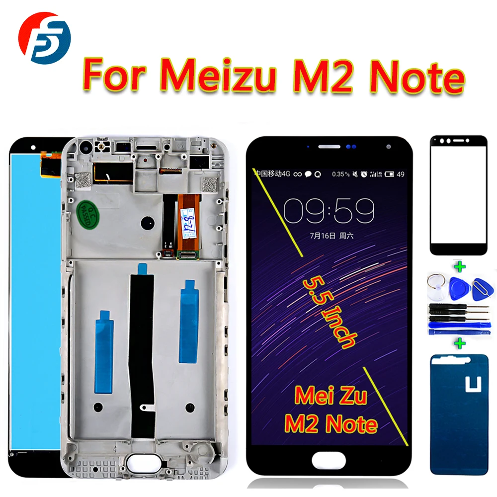 IPS ЖК дисплей Fansu для Meizu M2 Note кодирующий преобразователь сенсорного экрана в
