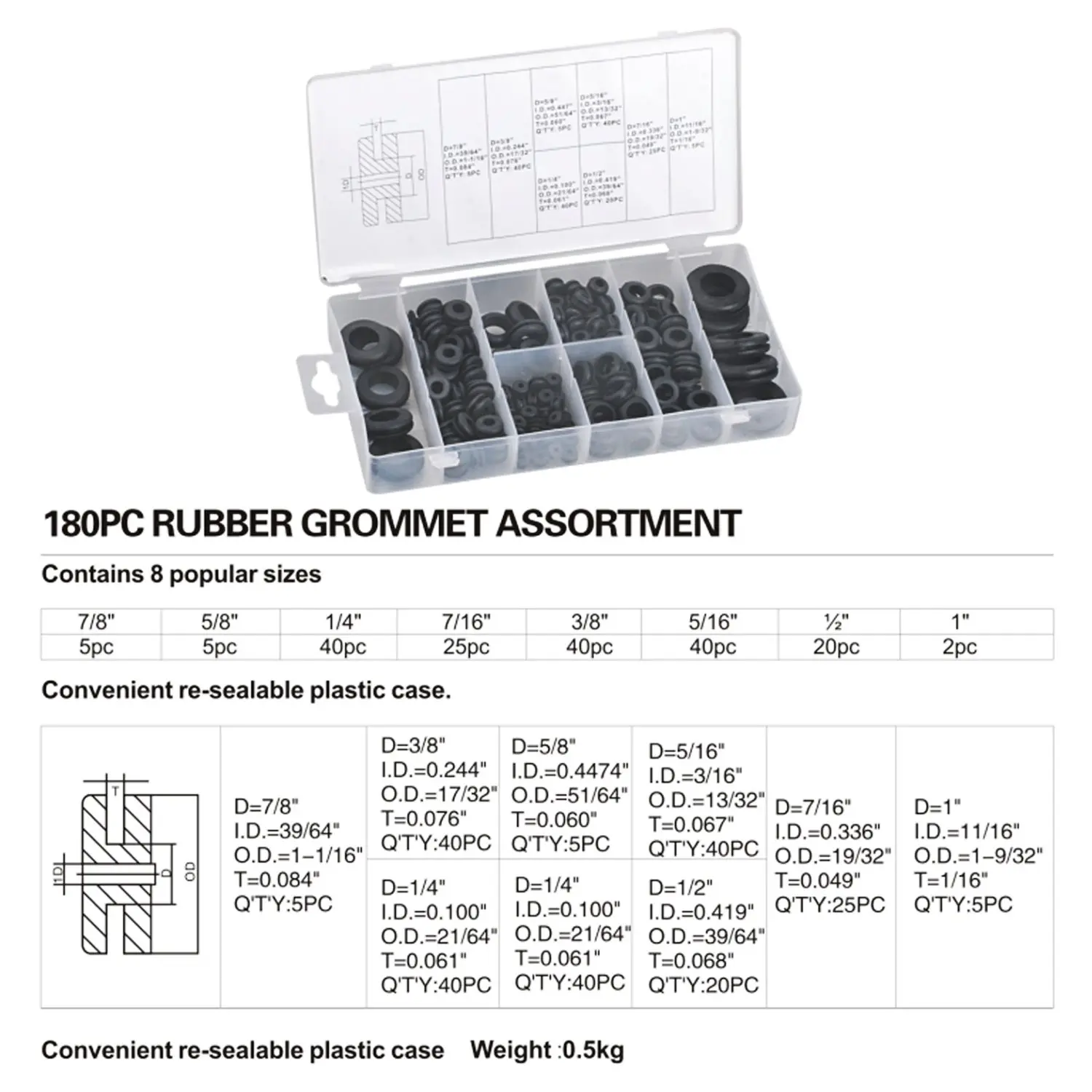 _ Комплект уплотнительных колец для электрических проводников проводов вилок и