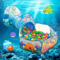 3 in 1 baby playpen for children ocean balls pool foldable play tent fence kids crawl tunnel play indoor baby play yard