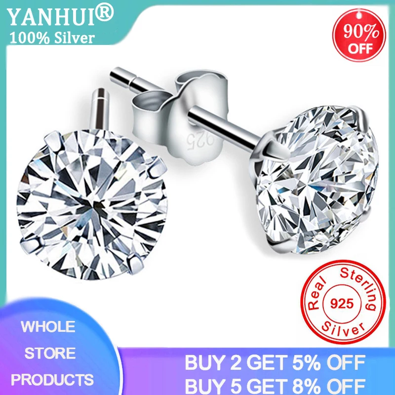 YANHUI с украшением в виде кристаллов от Swarovski Модные Натуральная 925 стерлингового