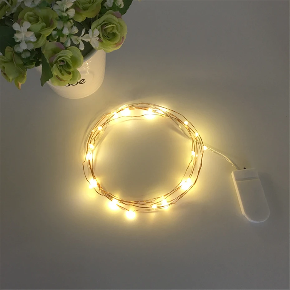 

Led Garland cr2032 Button Battery Copper Wire Light String Valentine's Day Gift Decoration lights For Christmas Party Wedding