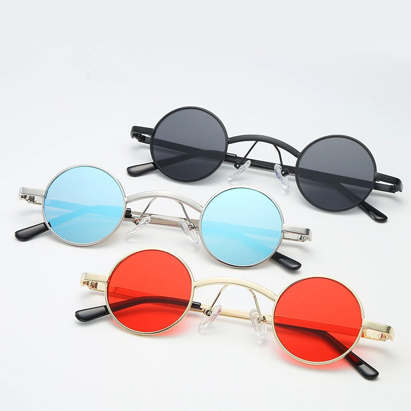 Стимпанк Солнцезащитные очки Ретро Круглые уличный рок стиль маленькие в