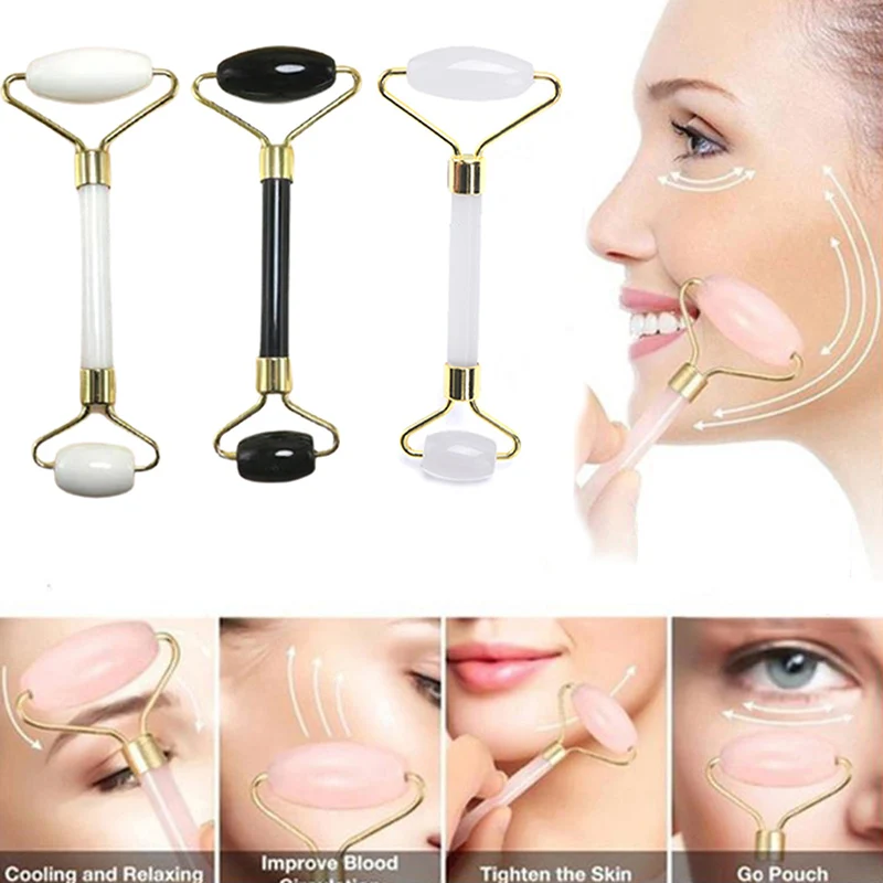 

Ролик для массажа лица пластина Двойные головки натурального нефрита каменный массажер для глаз уход за лицом шеи тонкие Лифт расслабиться...