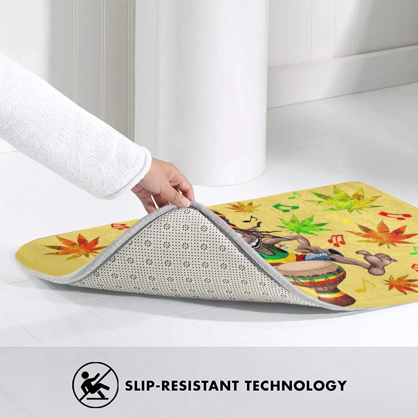 Забавный крутой музыкальный коврик Rasta с изображением персонажа водовпитывающий