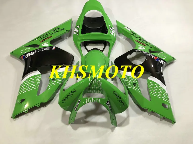 Комплект обтекателей для литья под давлением KAWASAKI Ninja ZX6R 03 04 ZX 6R 636 2003 2004 ABS зеленый