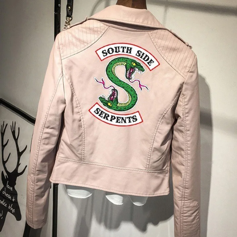 Women Leather Jacket Riverdale Southside Serpents Streetwear Brand Autumn Fashion | Женская одежда