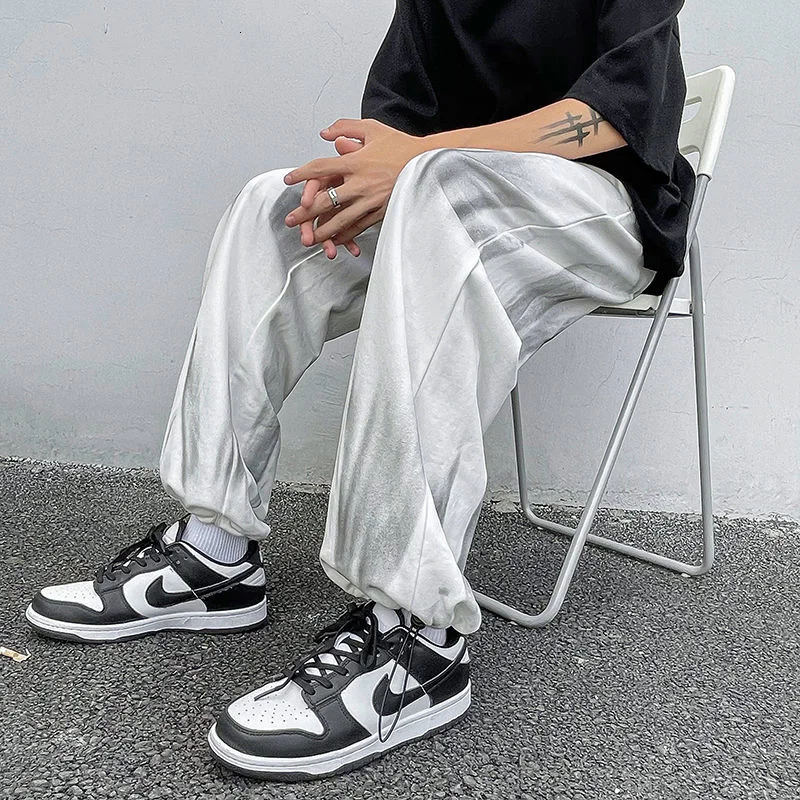 

Spring Summer Wide-leg Pants Men's Fashion Retro Casual Pants Men Streetear Loose Hip-hop Tie-dye Pants Mens Trousers M-3XL