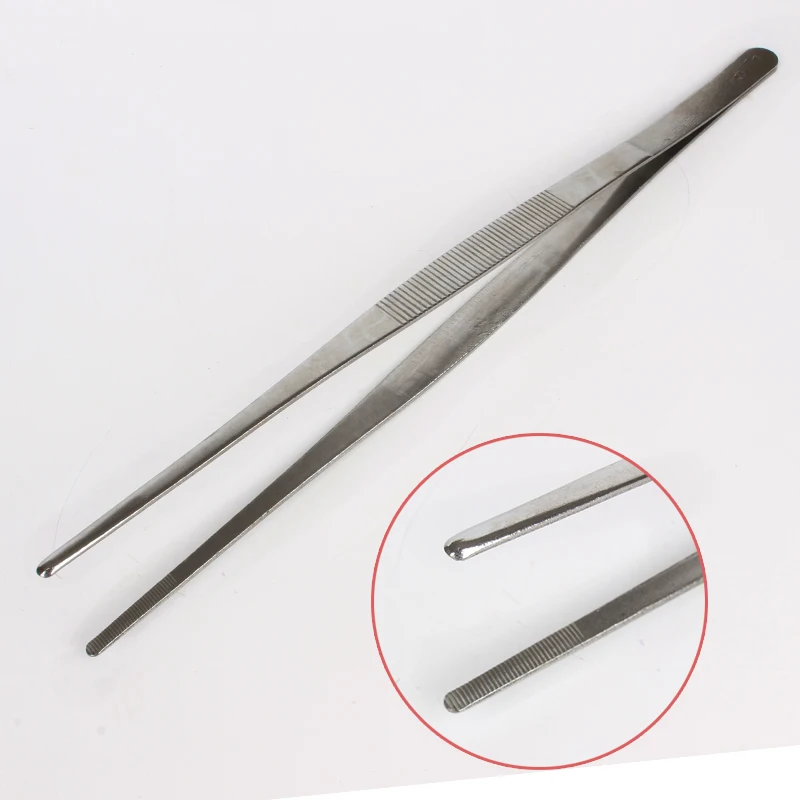 

1pcs Stainless Steel Tweezers Multi-Popuse High-Precision Household Medical Extension Long Electronic Repair Food Tweezers