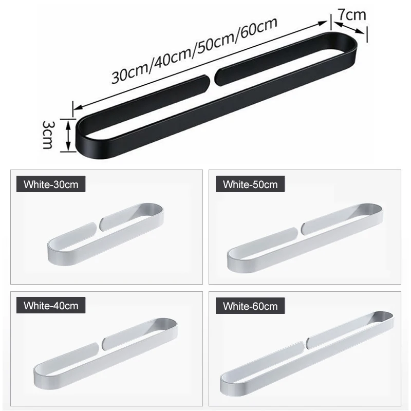 Самоклеящийся держатель для банных полотенец ML65B черный полка ванной комнаты без