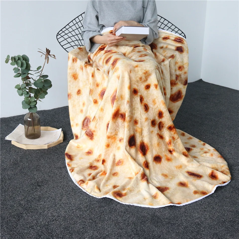 3D еда одеяло бросок Tortilla текстура мягкий флис s супер домашний текстиль плюшевое