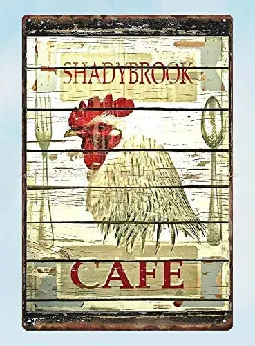 

Bernice Decor Rooster Rustic Farmhouse Country Cafe Kitchen Metal Tin Sign Announcement Sign Vintage 12 X 8 Inches Plates