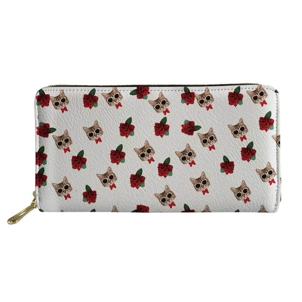 

Women Purse Cartoon Cat Print Long Wallet Coin Bag Purse Zipper Clutch Phone Purse Women Carteira Feminina 2020 Ladies Notecase