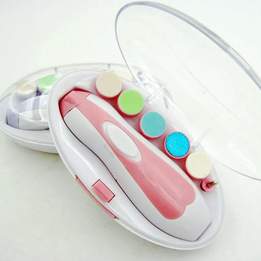 

Electric Nail Trimmer 6 Heads Nail Clippers Kids Safety Newborn Care Tool Protection Silent Nail Cutter