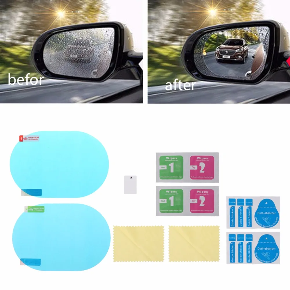 

Car-Styling One Pair Car Anti Water Mist Films Anti-fog Coating Rainproof Rearview Mirror Protective Film Antifogging Anti-stain