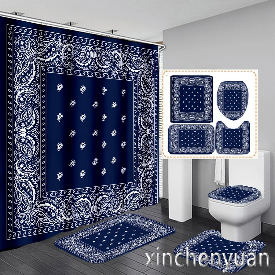 Тюрбан с художественным 3D-принтом водонепроницаемая занавеска для душа в ванную