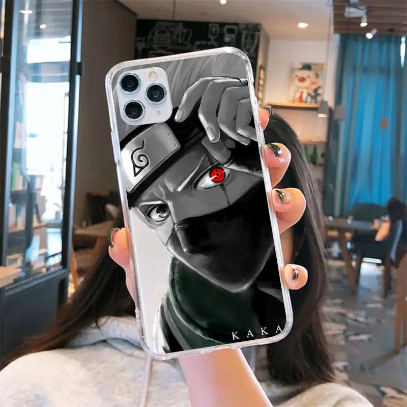 

Anime Naruto Sasuke Phone Case Transparent for iPhone 6 7 8 11 12 s mini pro X XS XR MAX Plus cover funda shell