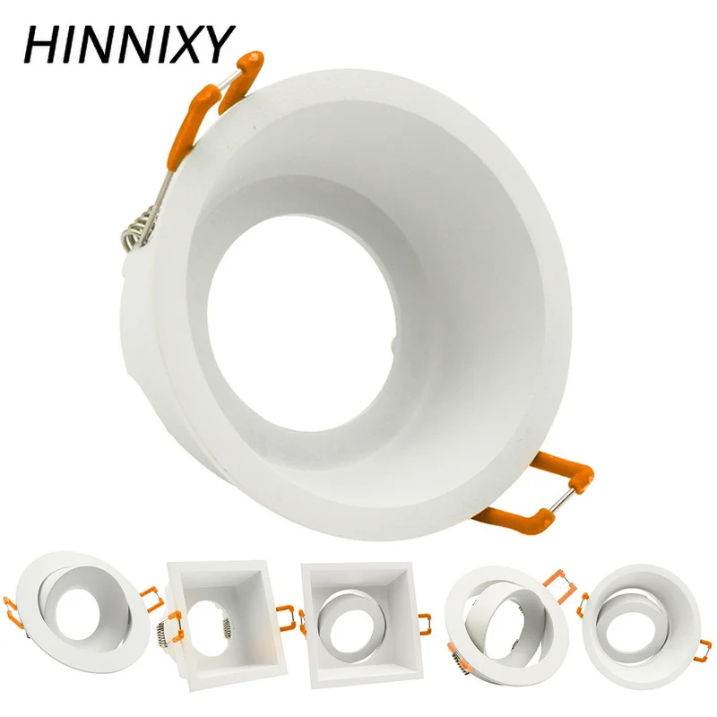 Hinnixy светодиодный, высокое качество, белые утопленные потолочные светильники MR16 GU5.3 GU10 E27 розетки, точечная лампа, монтажная рамка, Сменные лампы