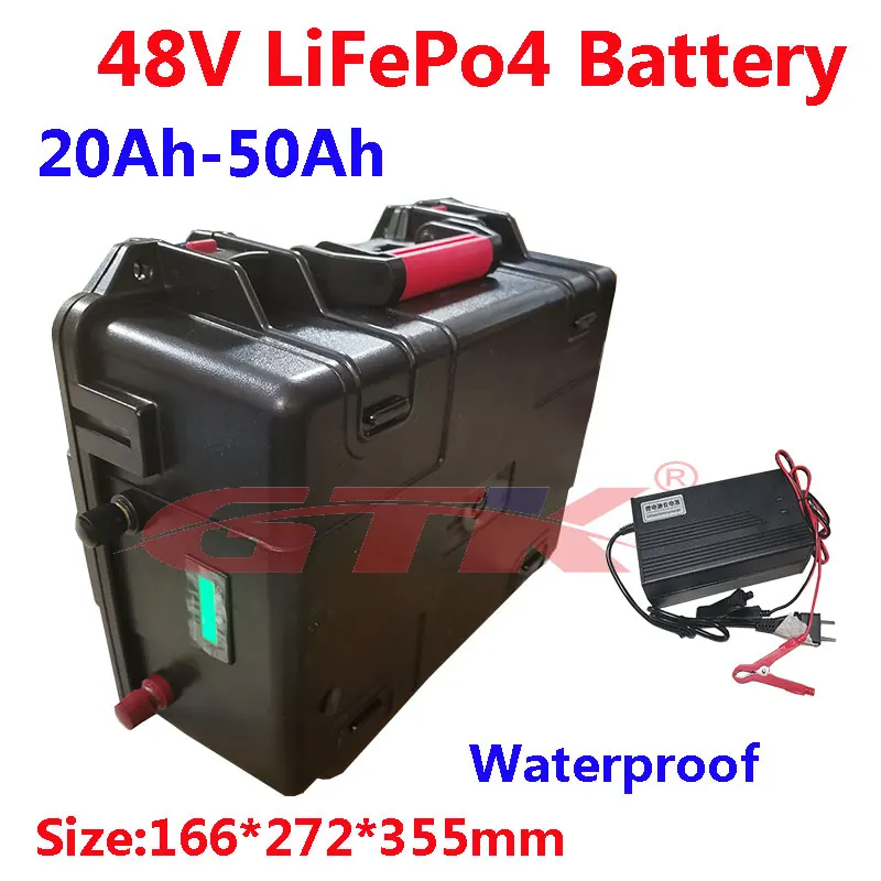Литиевый Аккумулятор LiFepo4 48 В 20 Ач 25 30 40 50 с BMS для 3000 Вт автодома электромобиля