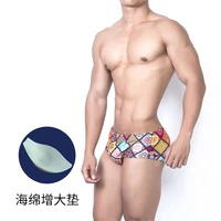 new mens swim boxers underwear sexy fashion beach pants printed breathable swimwear mens hot spring swimming trunks nylon