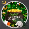 BlessLiving St. Patrick's Day Beach Towel Shamrocks Microfiber Towel Holiday Elements Playa Toalla Green Lucky Round Towel 150cm 1