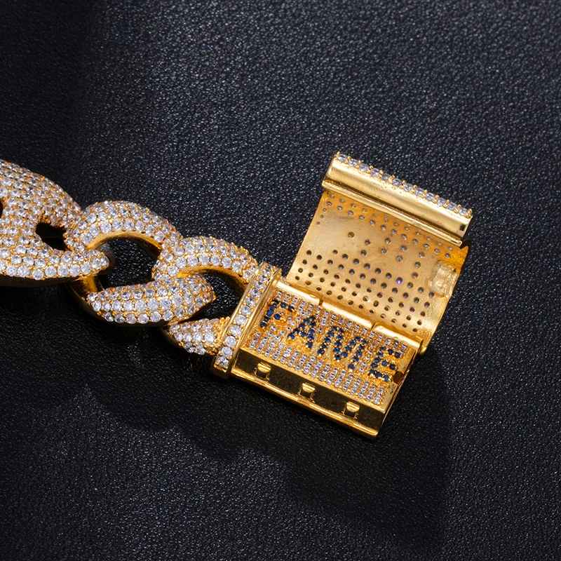 US7 18mm Miami Lock Clasp Cuban Link 7-9 Inch Bracelet Iced Out AAA Cubic Zircon Bling Hip Hop Jewelry for Men Gift | Украшения и