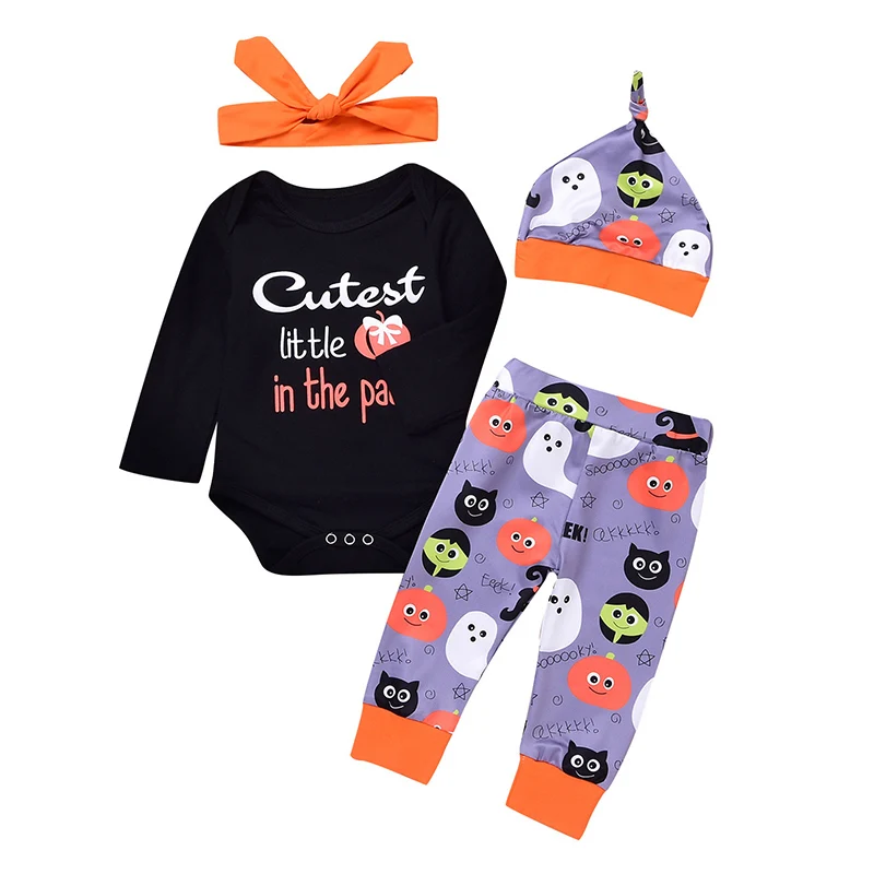 Для маленьких девочек на Хэллоуин для мальчиков костюм с длинными рукавами боди