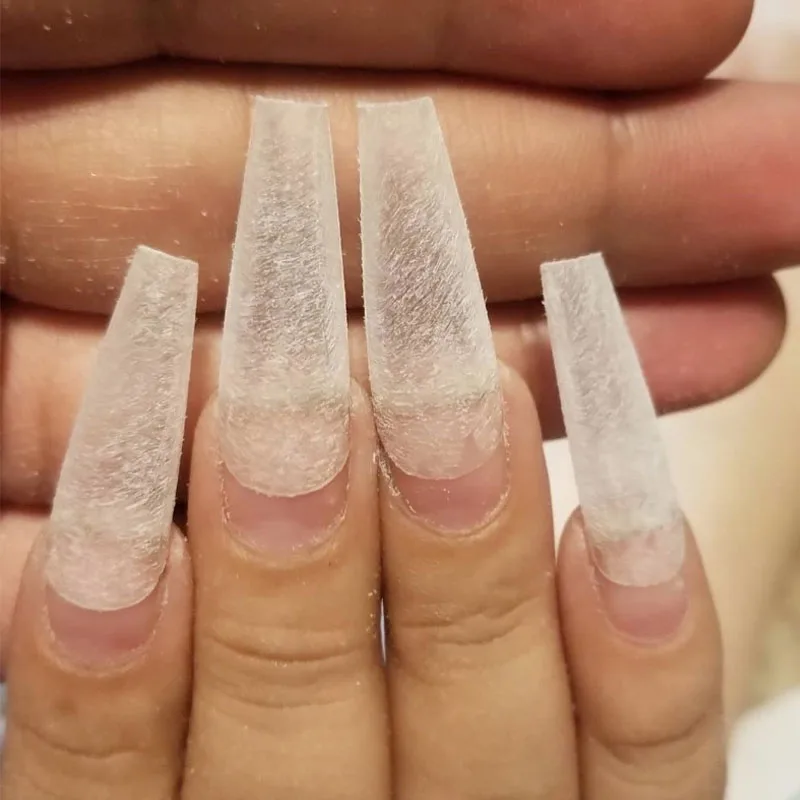 

Ballerina Coffin False Nail Tips Clear Natural Long Full Cover Fake Nails Acrylic Gel Salon