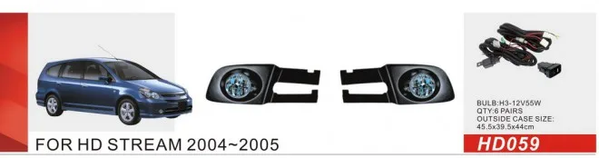 

Qirun fog lamp assembly lights+covers+wires+switch for Honda STREAM 2004-2005