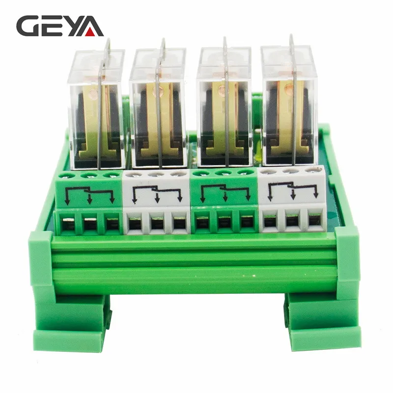 GEYA NG2R 4-Канальный Релейный Модуль 1NO 1NC реле SPDT модуль 12V 24V AC DC Omron реле ПЛК