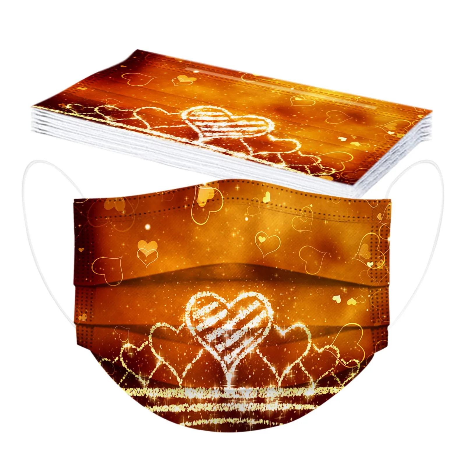 

Маски для взрослых для мужчин и женщин, одноразовая маска для лица на День святого Валентина, маски-кариллы 3-слойная маска с ушными петлями, ...