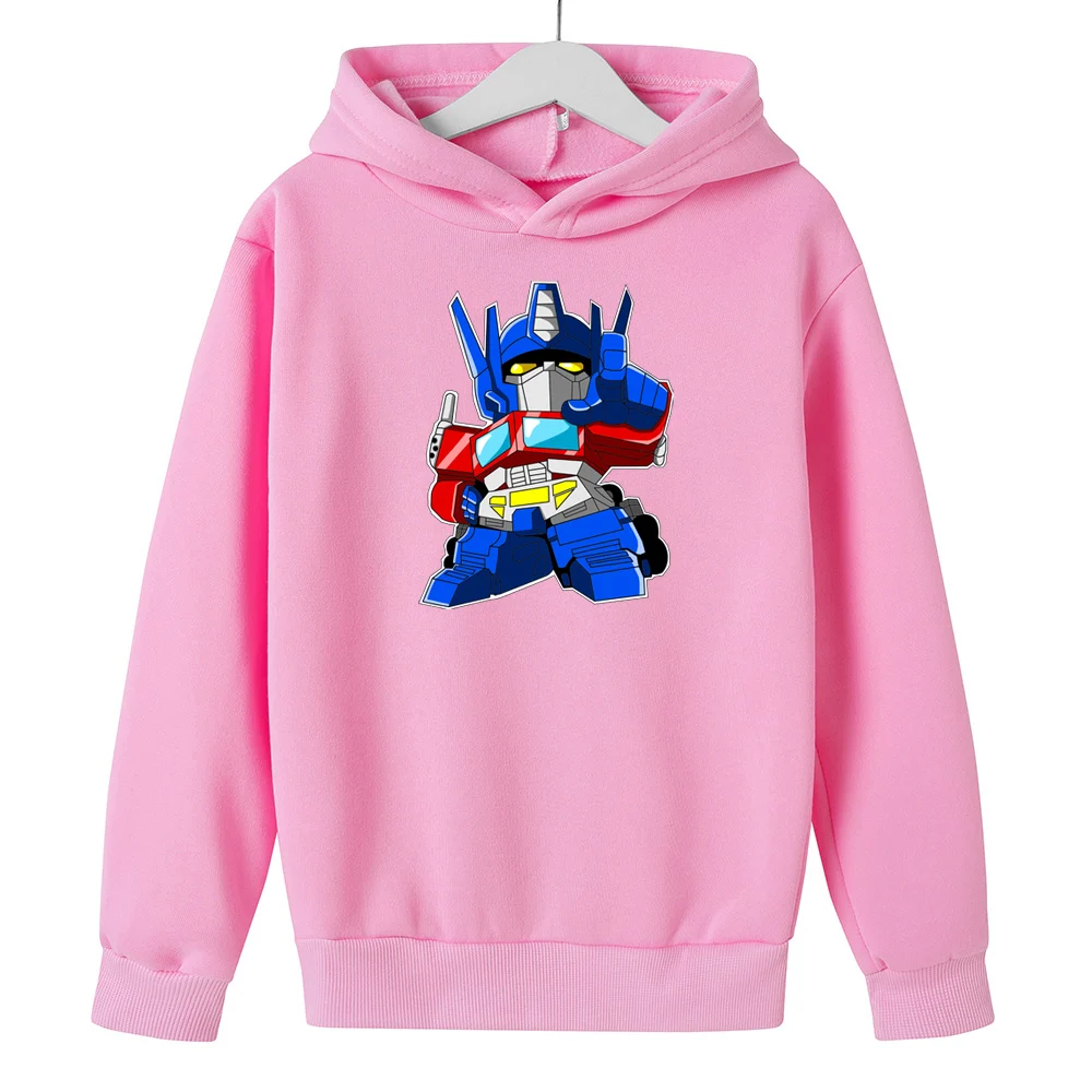 

Transformers Graphic Optimus Prime Clothes Fashion Hoodies cotton Costume 4-14Y Kid Boy Girls Tops Long Sleeve Children Clothing