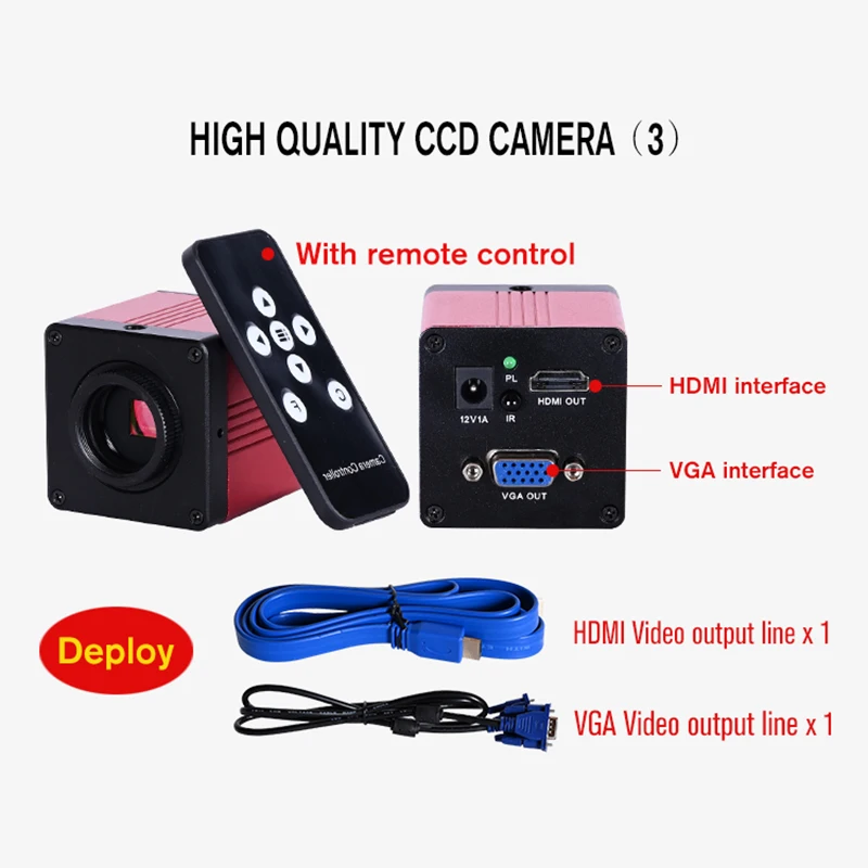 Цифровой стерео микроскоп HD 1080P USB HDMI VGA промышленная камера + 180X C-образное