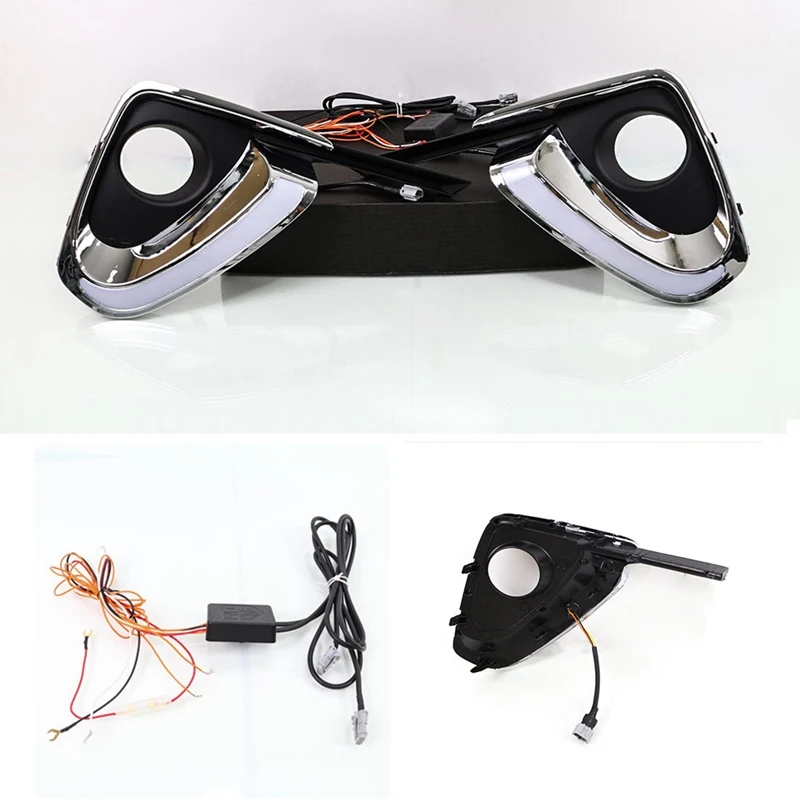 

2Pcs for Toyota Fortuner 2018 Daytime Running Light White and Yellow Dual Color LED Daytime Running Light Retrofit