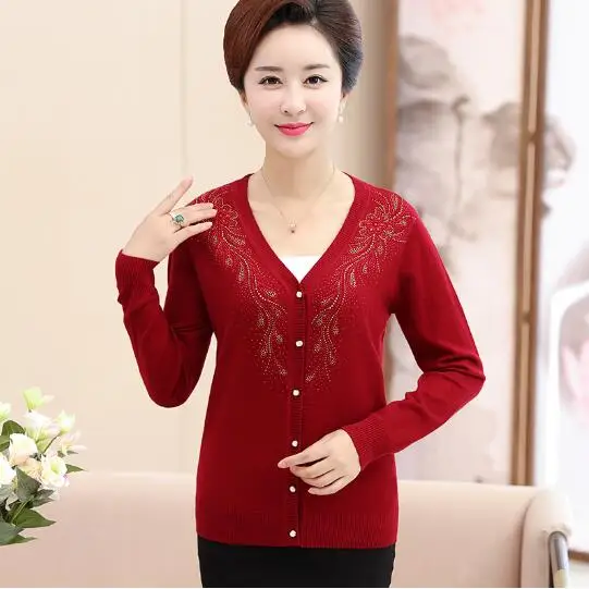 Harajuku 2019 трикотаж для осени в китайском стиле Кардиган среднего возраста свитер