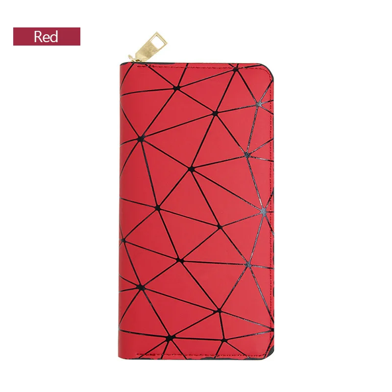 A7012red AIREEBAY голографический Женский кошелек на молнии Тонкий лазер женские кошельки серебро длинный клатч кошельки Геометрическая голограмма сумка для денег - Цвет: A7012red
