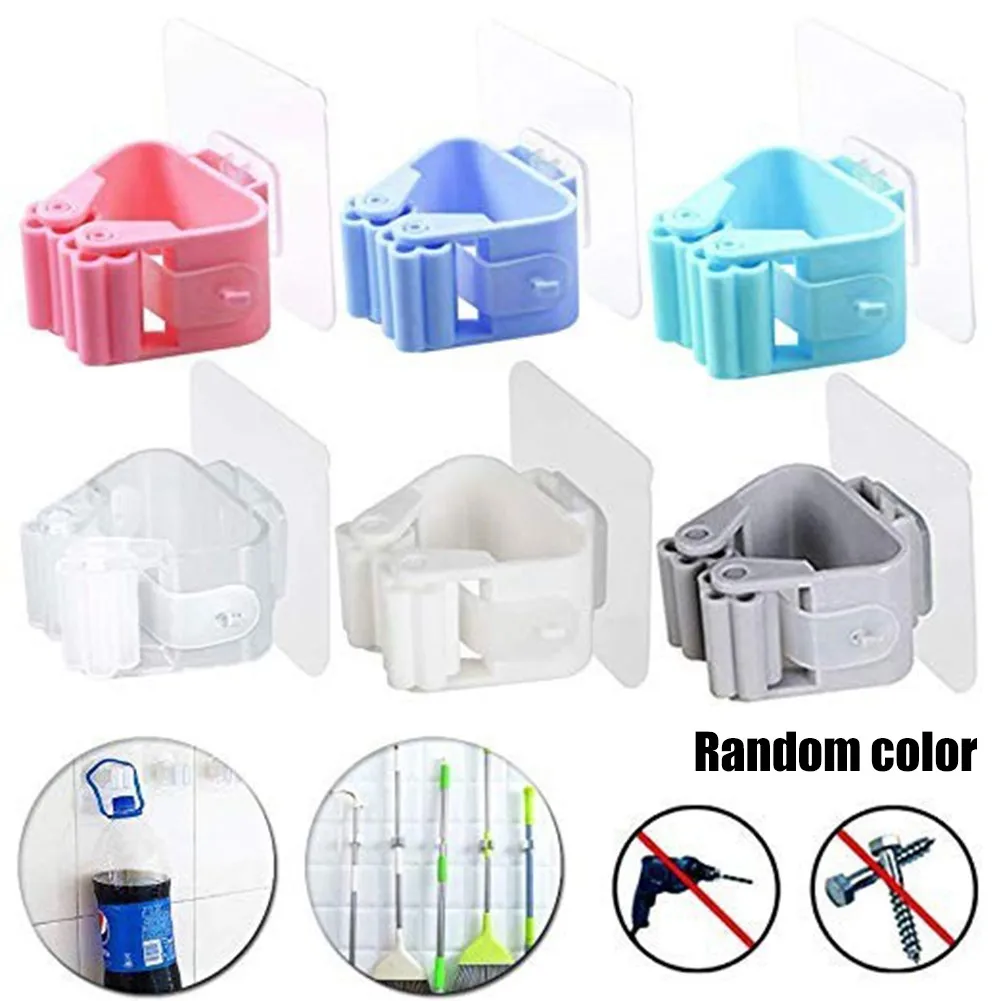 

6 X 6 Cm Mop Holder No Trace Mop Hook Non-slip Storage Organizer Waterproof