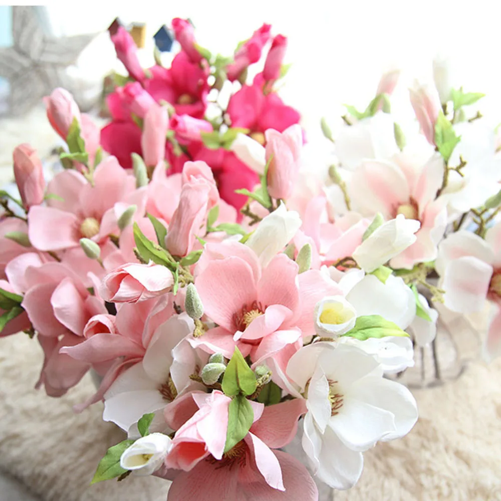 Искусственные цветы лист магнолии цветочный свадебный букет вечерние гостиной