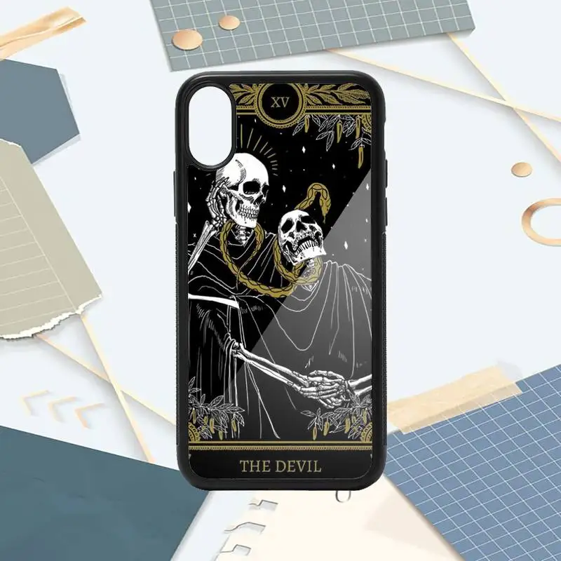 

Grim Reaper skull Tarot card pattern Phone Case PC for iPhone 11 12 pro XS MAX 8 7 6 6S Plus X 5S SE 2020 XR