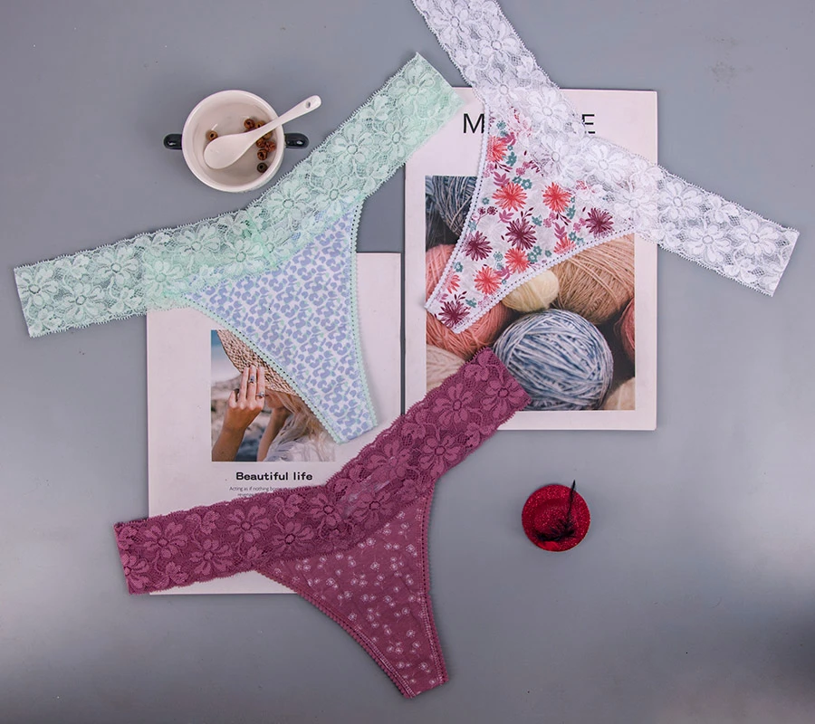 Рождественский подарок белые женские сексуальные стринги из хлопка и снежинок