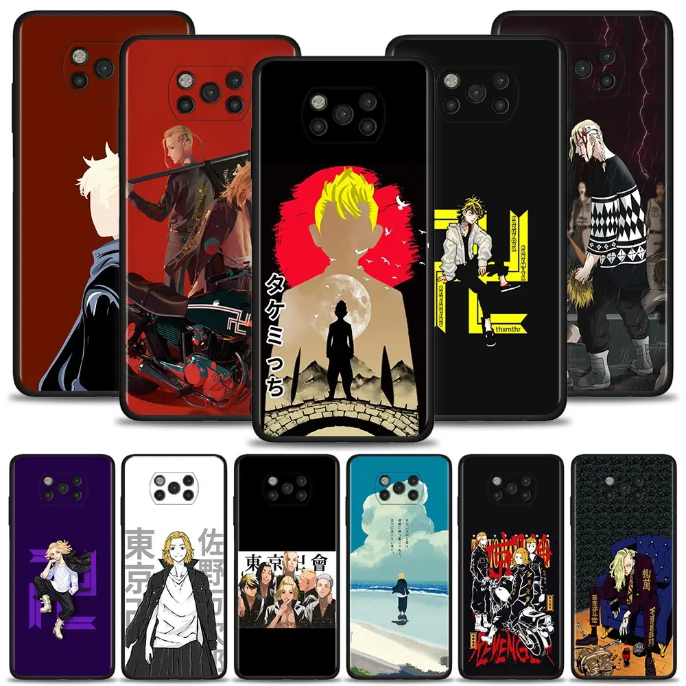 

tokyo revengers Phone Case For Xiaomi Mi Poco X3 NFC X3 Pro F3 X3 GT M3 F1 M3 Pro 5G F3 GT Black Soft Cover Funda Capa