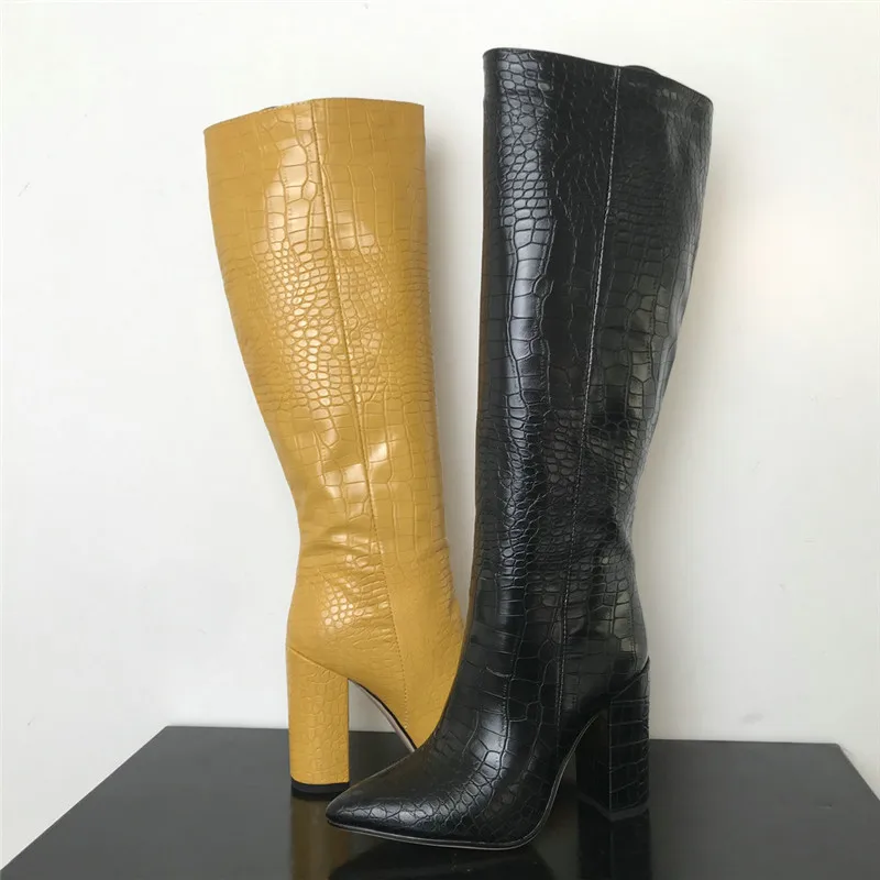 Лидер продаж Сапоги до колена из искусственной кожи с ремешком Женские