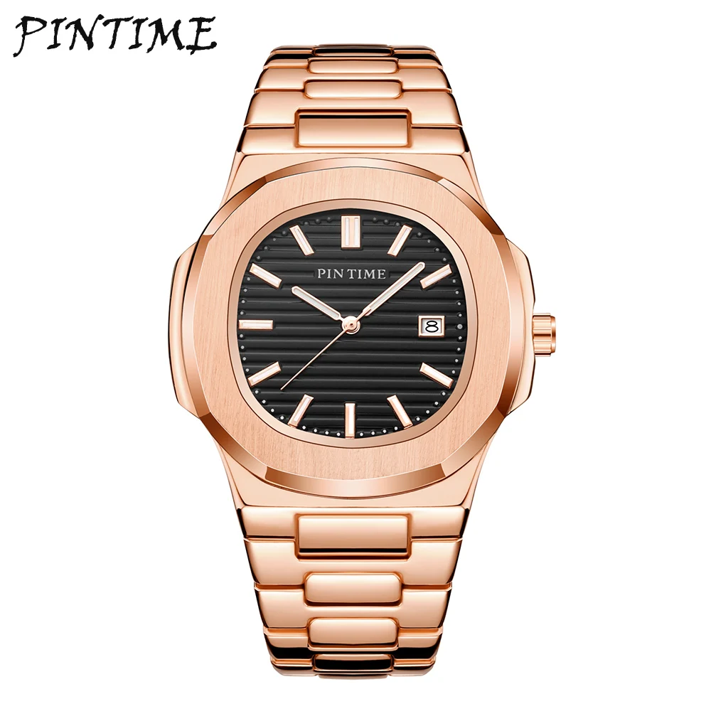 Модные мужские спортивные часы в стиле Nautilus кварцевый механизм из нержавеющей