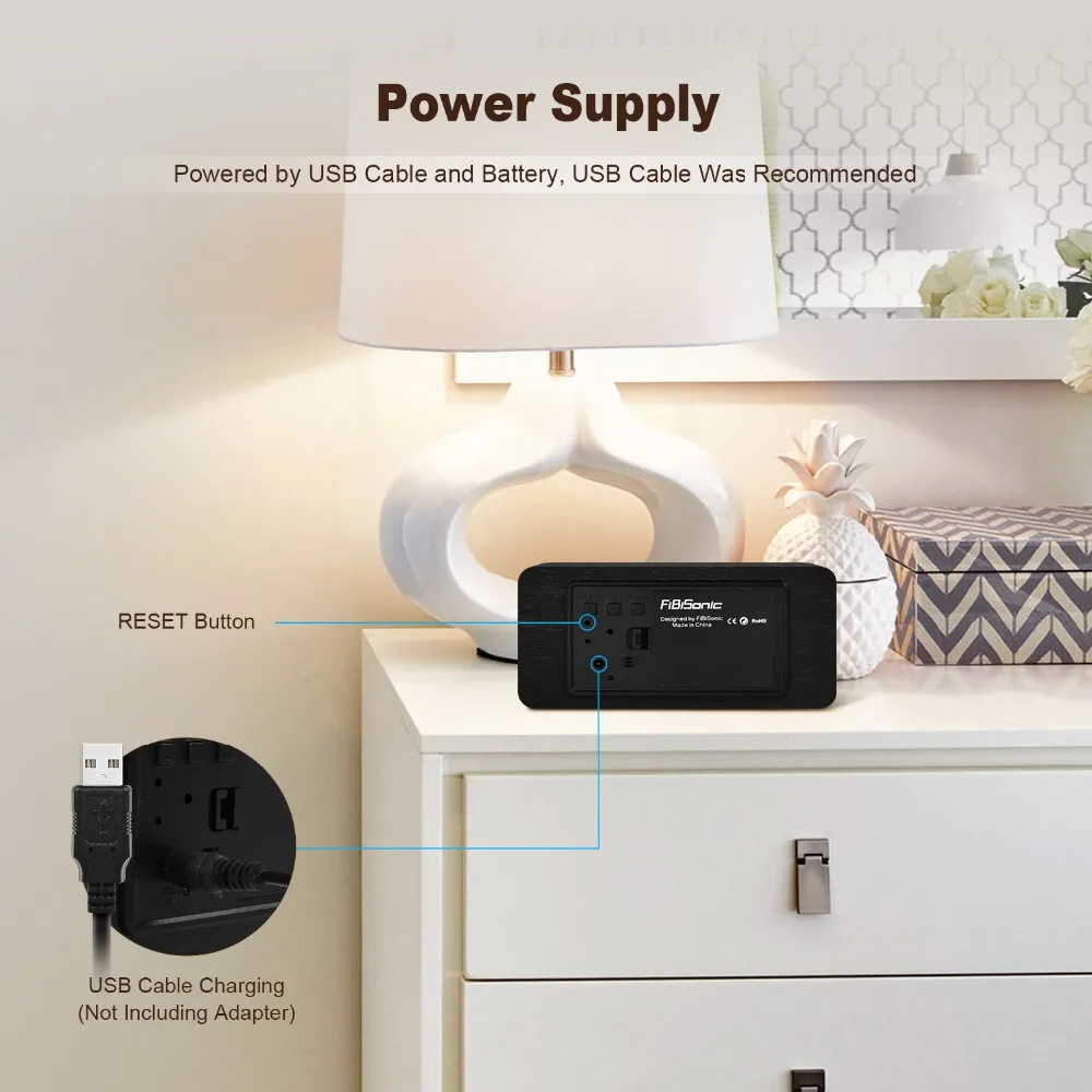 Цифровой светодиодный Будильник FiBiSonic современные деревянные настольные часы с